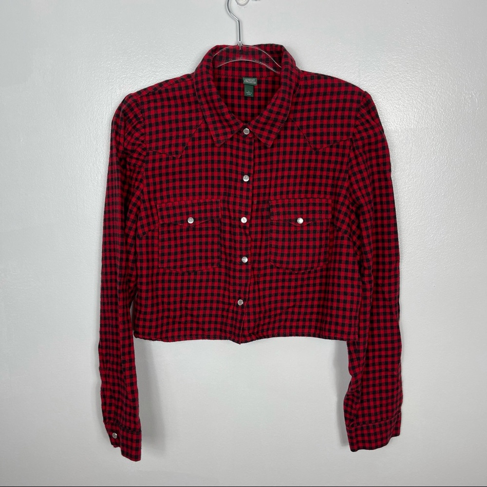 Wild fable plaid crop shirt